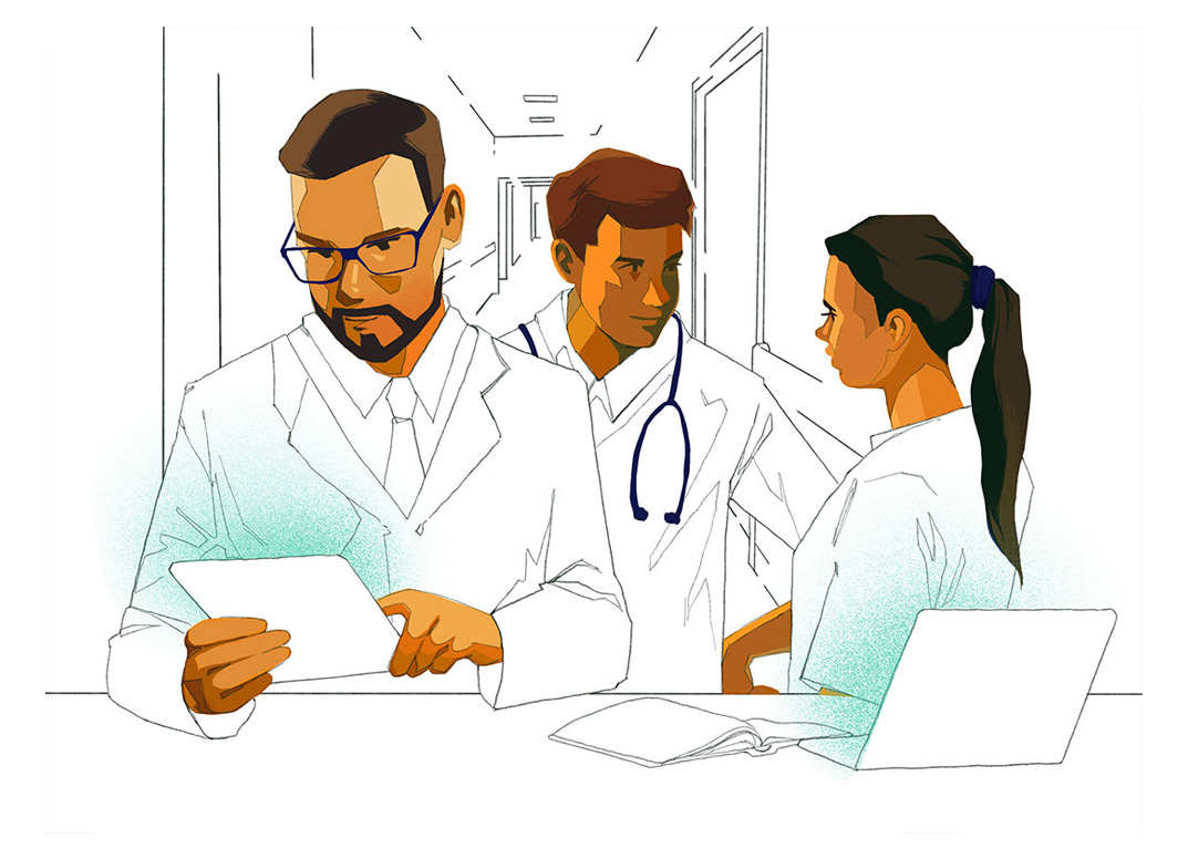 Illustration of doctors and nurses